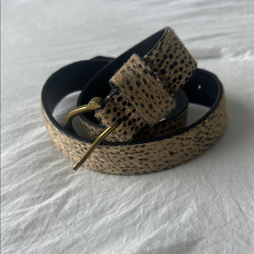 Target Tan and Black Snakeskin Belt with Gold Buckle